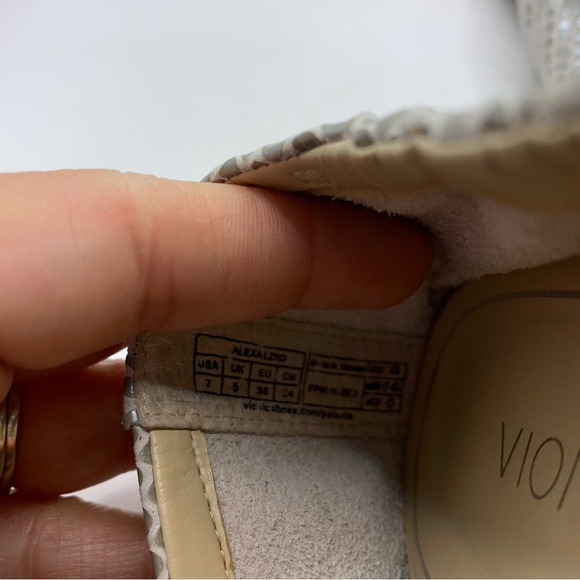 Vionic Womens Leather Ballet Flats - Alexa metallic silver Lizard embossed sz 7 - Picture 7 of 9